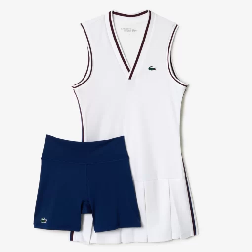 Robe Sport Avec Shorty Amovible En Pique | Lacoste Discount