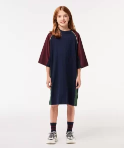 Robe T-Shirt En Coton Avec Empiecements Contrastes | Lacoste Cheap