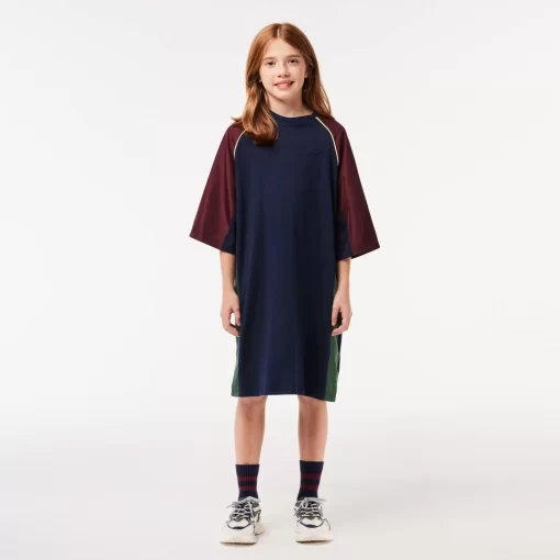 Robe T-Shirt En Coton Avec Empiecements Contrastes | Lacoste Cheap