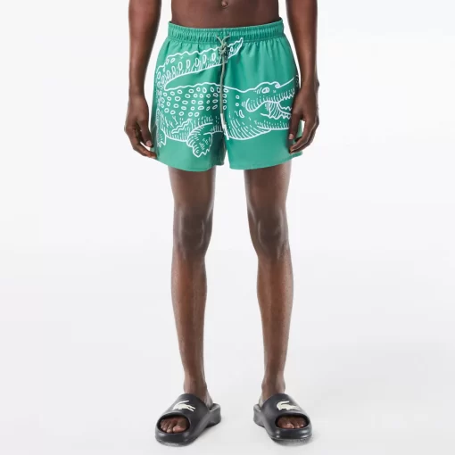 Short De Bain Homme Imprime Crocodile | Lacoste Sale