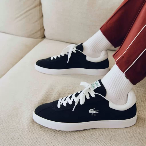 Sneakers Baseshot Homme En Cuir Velours | Lacoste Fashion