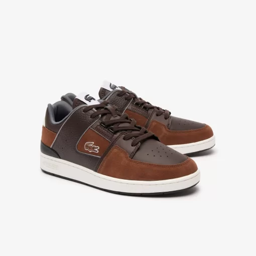 Sneakers Court Cage Homme En Mix Matieres | Lacoste Outlet