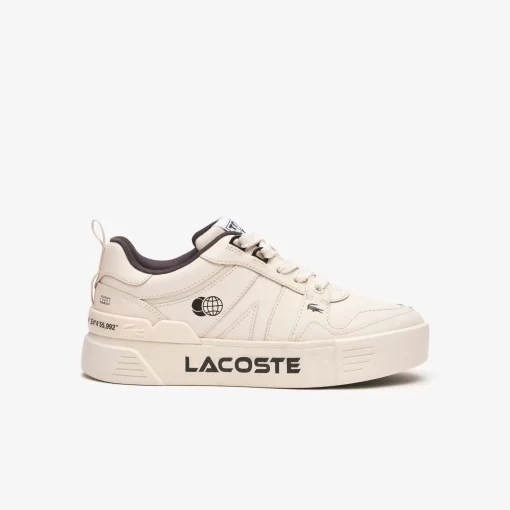 Sneakers L002 Femme En Cuir Avec Marquage | Lacoste Discount