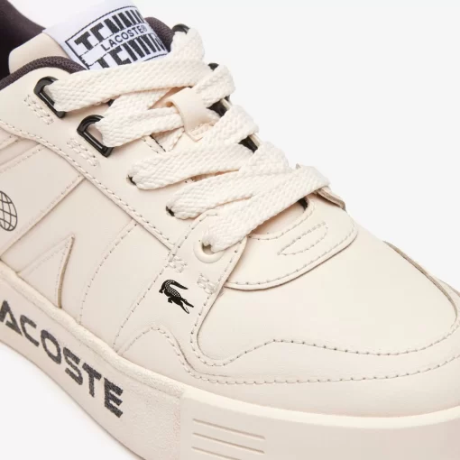 Sneakers L002 Femme En Cuir Avec Marquage | Lacoste Discount