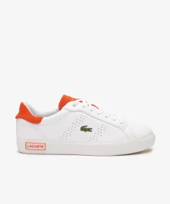 Sneakers Powercourt 2.0 Femme En Cuir Orange | Lacoste Clearance