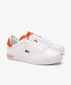 Sneakers Powercourt 2.0 Femme En Cuir Orange | Lacoste Clearance