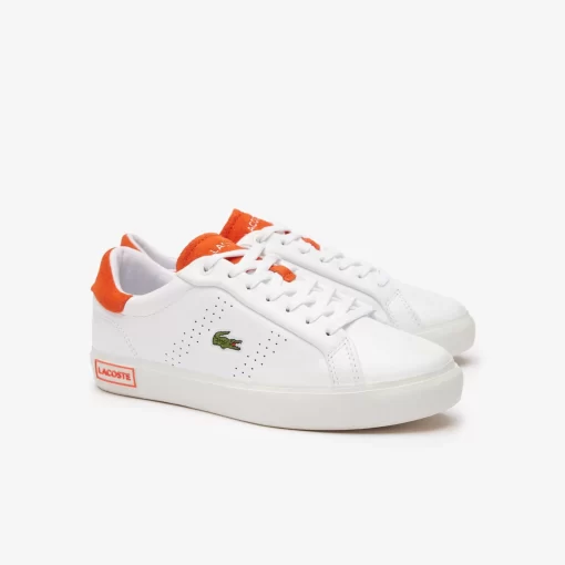 Sneakers Powercourt 2.0 Femme En Cuir Orange | Lacoste Clearance