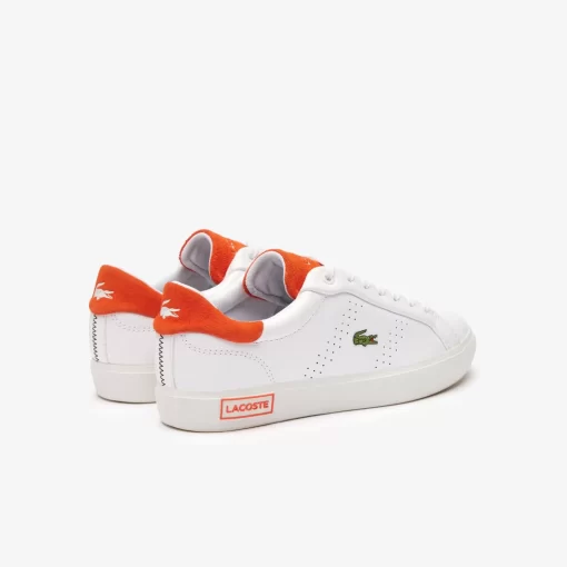 Sneakers Powercourt 2.0 Femme En Cuir Orange | Lacoste Clearance