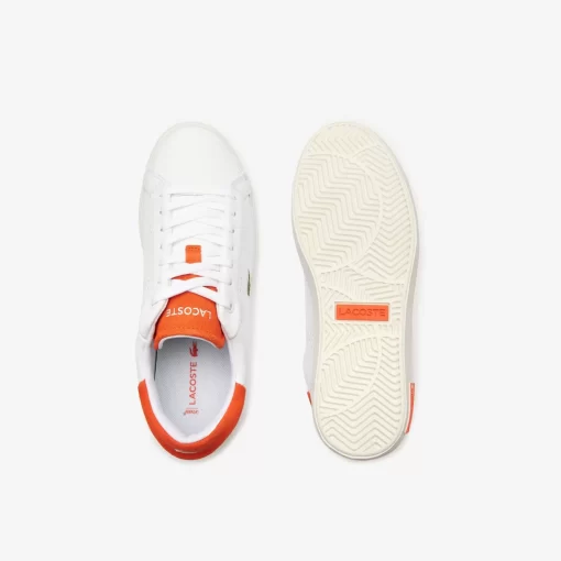 Sneakers Powercourt 2.0 Femme En Cuir Orange | Lacoste Clearance