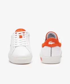 Sneakers Powercourt 2.0 Femme En Cuir Orange | Lacoste Clearance