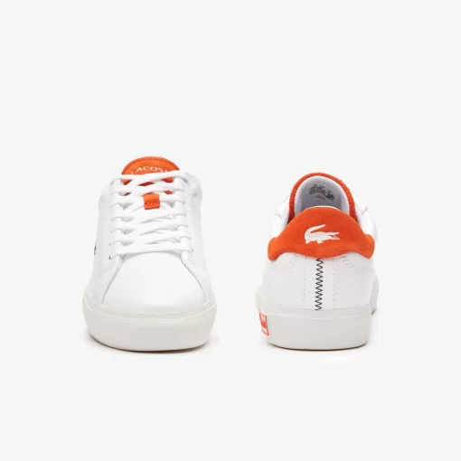 Sneakers Powercourt 2.0 Femme En Cuir Orange | Lacoste Clearance