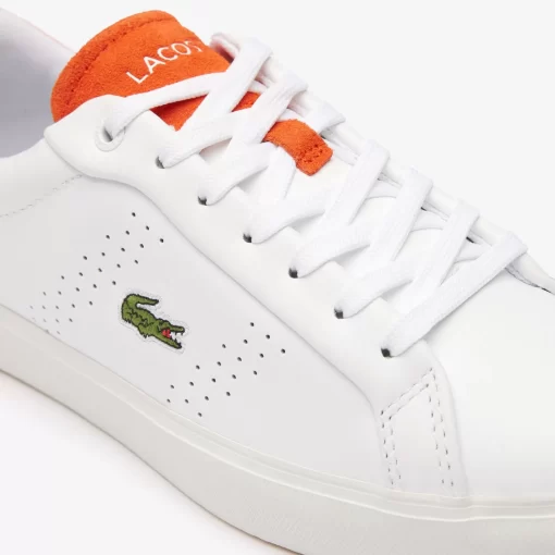 Sneakers Powercourt 2.0 Femme En Cuir Orange | Lacoste Clearance