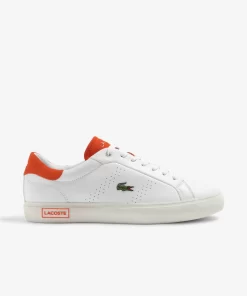 Sneakers Powercourt 2.0 Homme En Cuir Orange | Lacoste Fashion