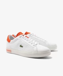 Sneakers Powercourt 2.0 Homme En Cuir Orange | Lacoste Fashion