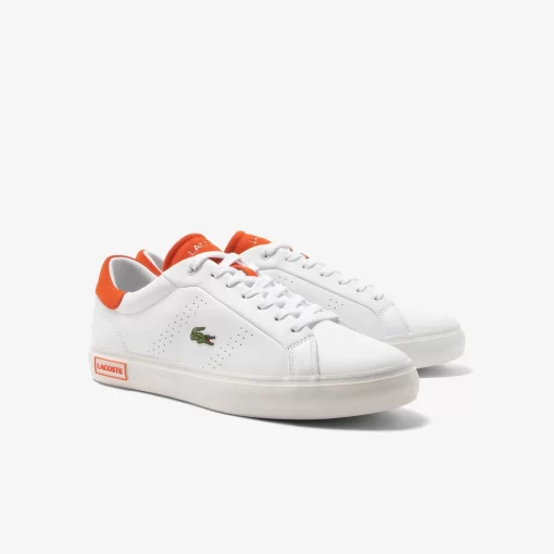 Sneakers Powercourt 2.0 Homme En Cuir Orange | Lacoste Fashion