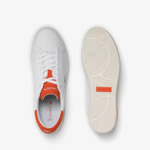 Sneakers Powercourt 2.0 Homme En Cuir Orange | Lacoste Fashion