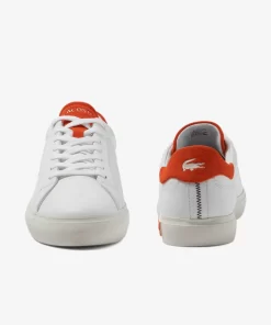 Sneakers Powercourt 2.0 Homme En Cuir Orange | Lacoste Fashion