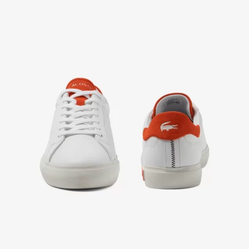 Sneakers Powercourt 2.0 Homme En Cuir Orange | Lacoste Fashion