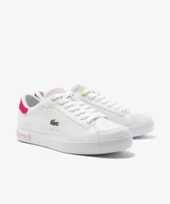 Sneakers Powercourt Femme En Cuir | Lacoste Sale