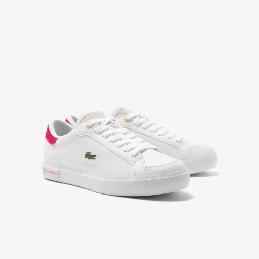 Sneakers Powercourt Femme En Cuir | Lacoste Sale