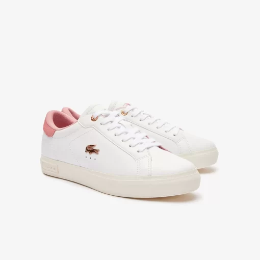 Sneakers Powercourt Femme En Cuir | Lacoste Discount