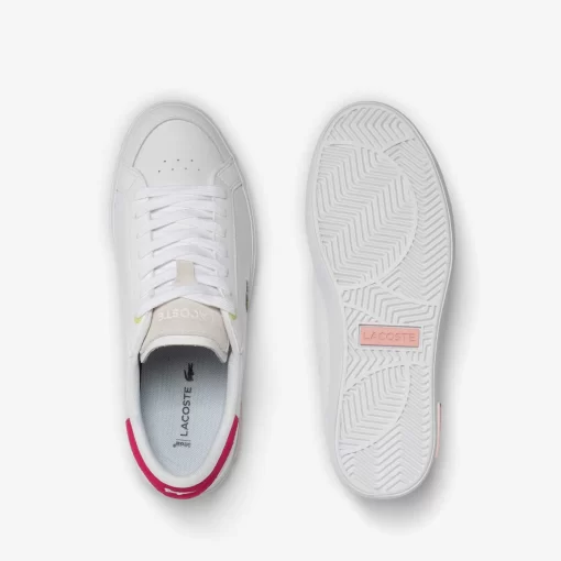 Sneakers Powercourt Femme En Cuir | Lacoste Sale