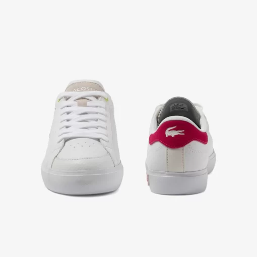 Sneakers Powercourt Femme En Cuir | Lacoste Sale