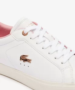 Sneakers Powercourt Femme En Cuir | Lacoste Discount