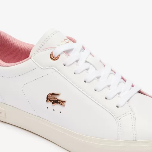 Sneakers Powercourt Femme En Cuir | Lacoste Discount