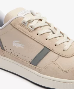 Sneakers T-Clip Homme En Cuir Ton Sur Ton | Lacoste Sale