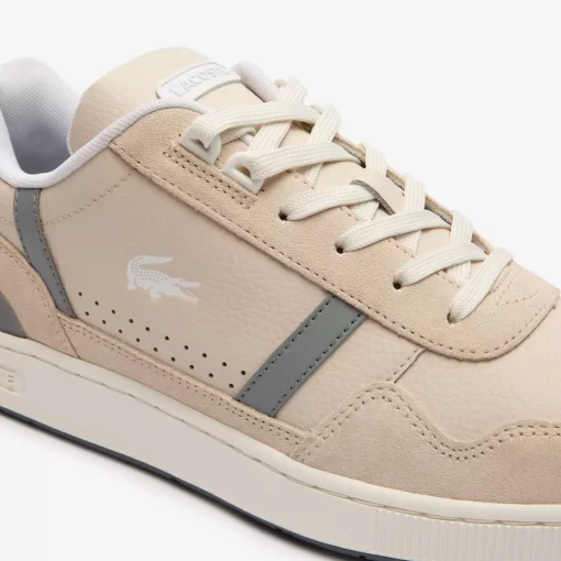 Sneakers T-Clip Homme En Cuir Ton Sur Ton | Lacoste Sale