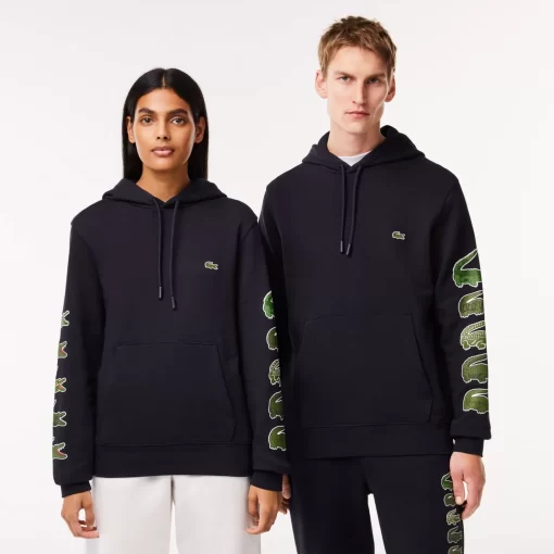 Sweatshirt A Capuche Avec Crocodiles Contrastes | Lacoste Online