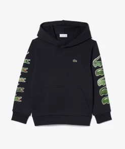 Sweatshirt A Capuche Avec Crocodiles Contrastes | Lacoste Fashion