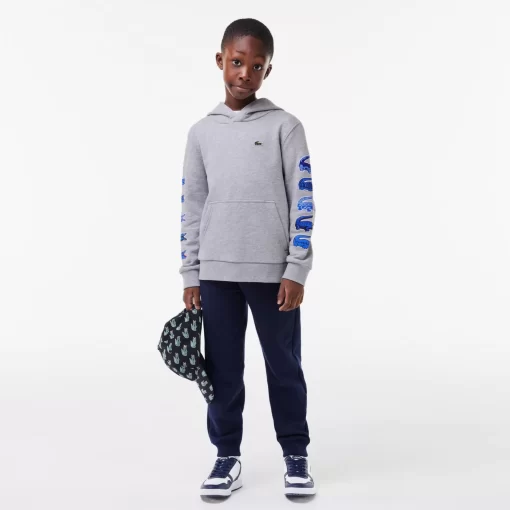 Sweatshirt A Capuche Avec Crocodiles Contrastes | Lacoste Flash Sale