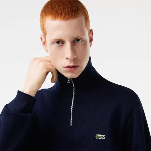 Sweatshirt A Col Montant Zippe En Coton Uni | Lacoste Online