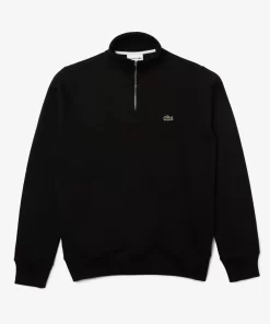 Sweatshirt A Col Montant Zippe En Coton Uni | Lacoste Best