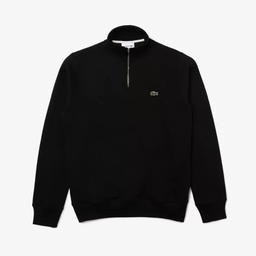 Sweatshirt A Col Montant Zippe En Coton Uni | Lacoste Best