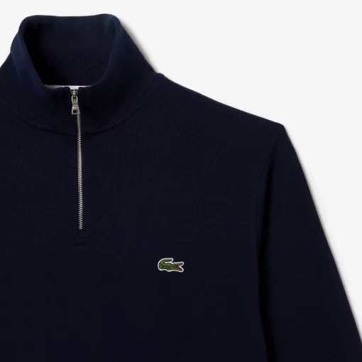 Sweatshirt A Col Montant Zippe En Coton Uni | Lacoste Online