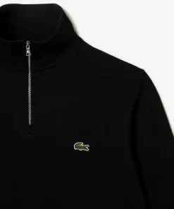 Sweatshirt A Col Montant Zippe En Coton Uni | Lacoste Best