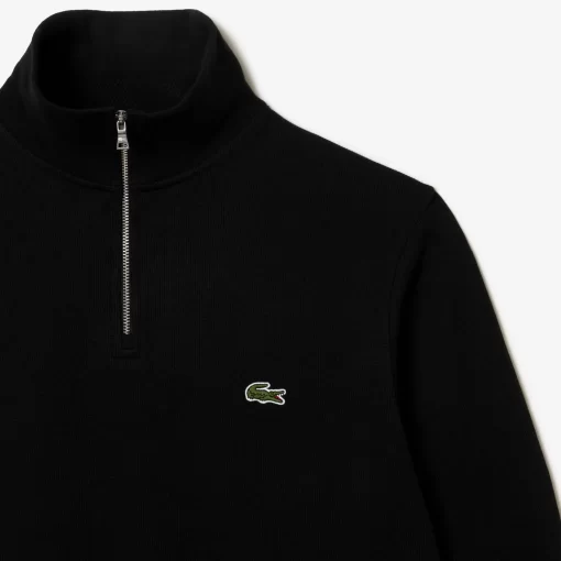 Sweatshirt A Col Montant Zippe En Coton Uni | Lacoste Best