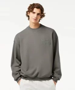 Sweatshirt Brode Oversize En Coton | Lacoste Sale