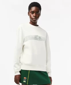 Sweatshirt Col Rond Femme Imprime Filet De Tennis | Lacoste New