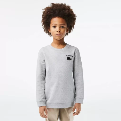 Sweatshirt Garçon A Col Rond Finitions Bord-Cotes | Lacoste Shop