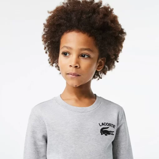 Sweatshirt Garçon A Col Rond Finitions Bord-Cotes | Lacoste Shop