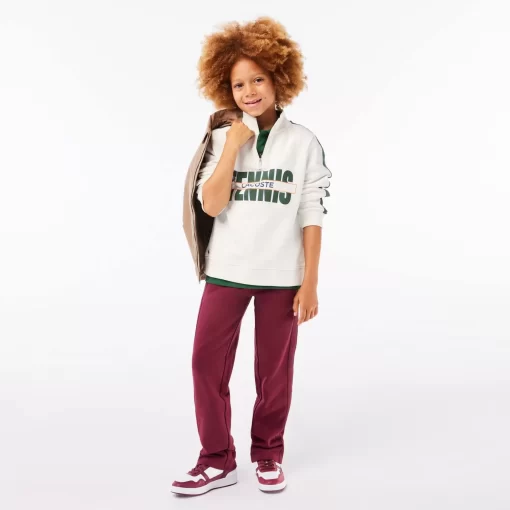 Sweatshirt Imprime Col Zippe En Coton | Lacoste New