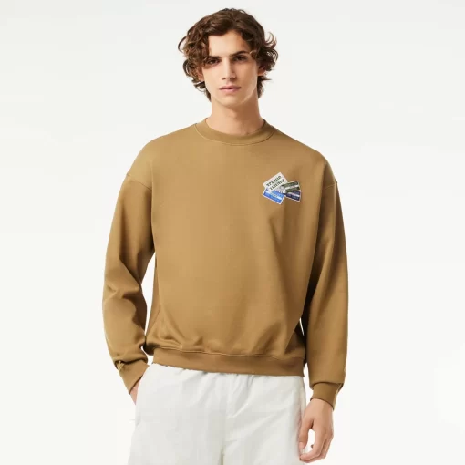 Sweatshirt Jogger Loose Fit En Coton Avec Badges | Lacoste Discount