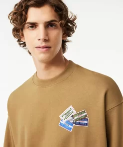 Sweatshirt Jogger Loose Fit En Coton Avec Badges | Lacoste Discount