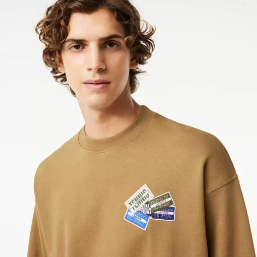 Sweatshirt Jogger Loose Fit En Coton Avec Badges | Lacoste Discount