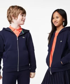 Sweatshirt Zippe A Capuche Enfant Avec Poche Kangourou | Lacoste Fashion