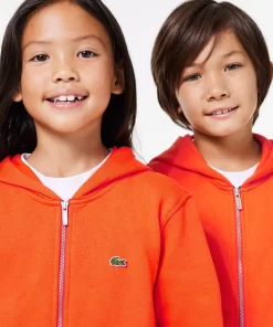 Sweatshirt Zippe A Capuche Enfant Avec Poche Kangourou | Lacoste Store